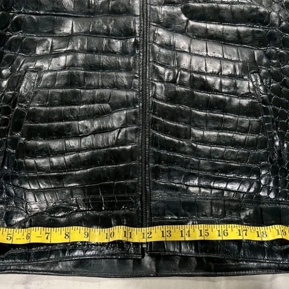 Men's Black 100% Alligator Jacket size MEDIUM - Picture 9 of 15